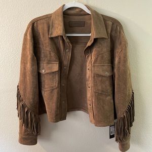 Brown Blank NYC Fringe Jacket